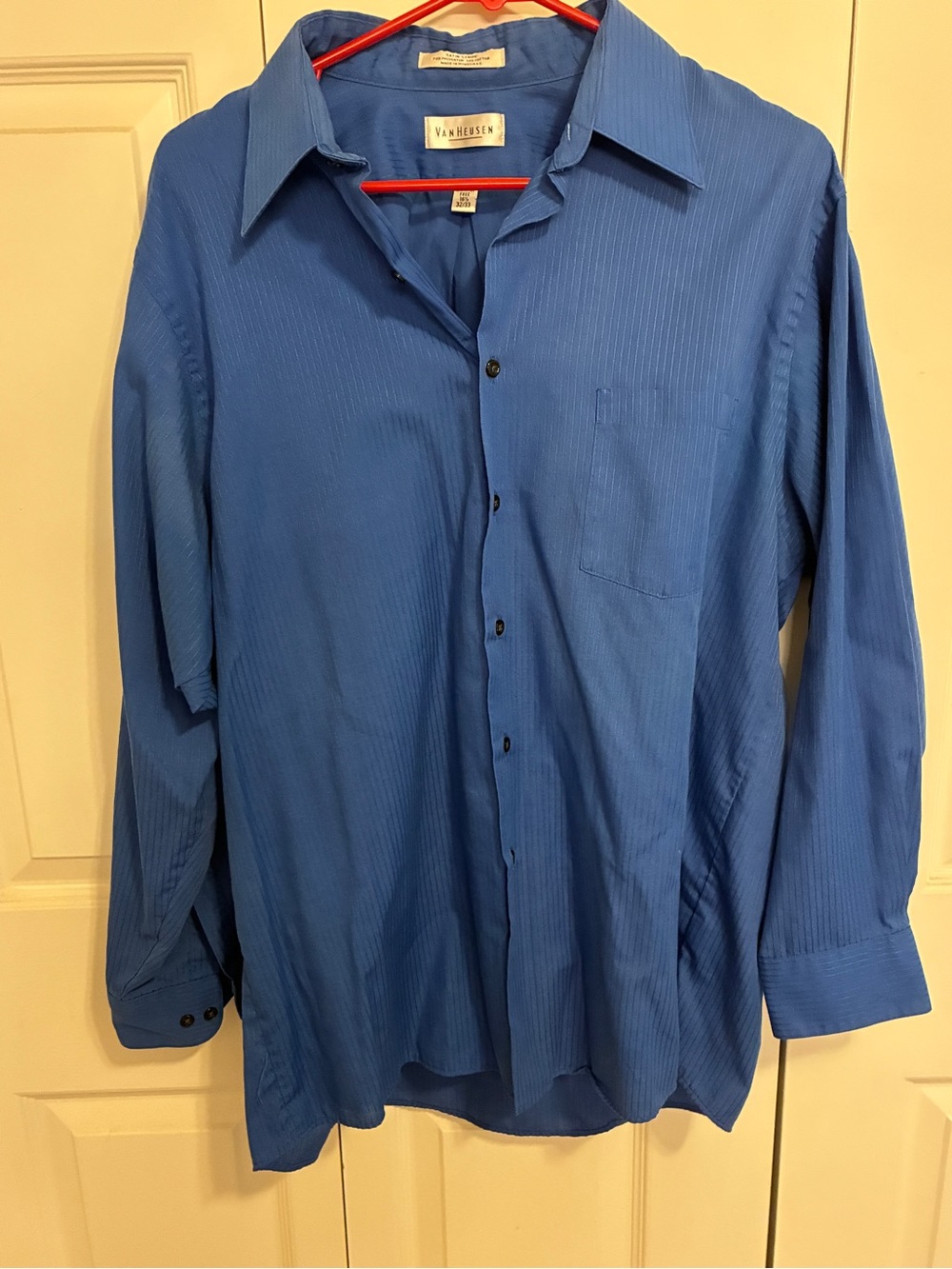 Van Heusen Men's Royal Blue Button-Up Dress Shirt